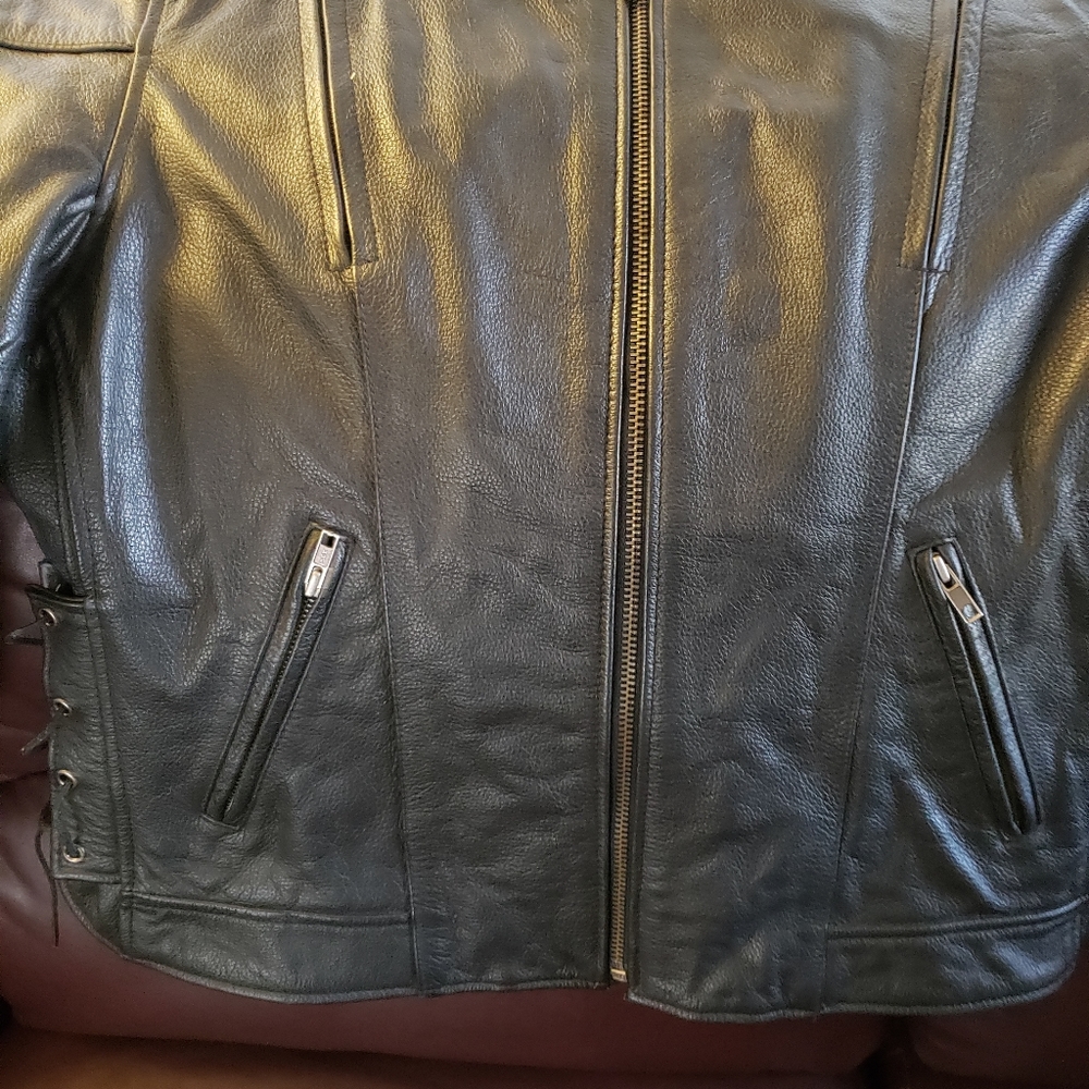 New Mens First Genuine Leather Biker Jacket